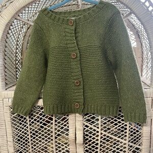 Adorable stitch & bean green knit cardigan